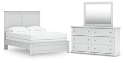 Bostwick Shoals White Full Panel Bed, Dresser and Mirror - Ornate Home