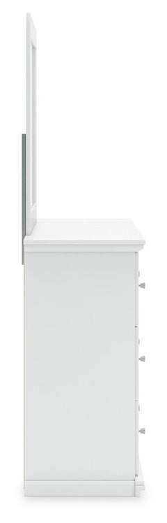 Bostwick Shoals White Full Panel Bed, Dresser and Mirror - Ornate Home
