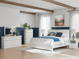 Bostwick Shoals White King Panel Bed, Dresser, Mirror, Chest and 2 Nightstands (Online Special Price) - Ornate Home
