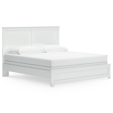 Bostwick Shoals White King Panel Bed, Dresser, Mirror, Chest and 2 Nightstands - Ornate Home