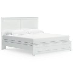 Bostwick Shoals White King Panel Bed, Dresser, Mirror, Chest and 2 Nightstands - Ornate Home