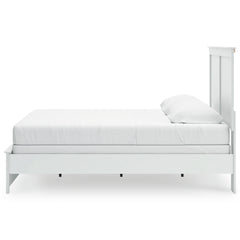 Bostwick Shoals White King Panel Bed, Dresser, Mirror, Chest and 2 Nightstands - Ornate Home
