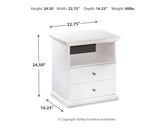 Bostwick Shoals White One Drawer Nightstand (Online Special Price) - Ornate Home