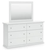 Bostwick Shoals White Queen Panel Bed, Dresser and Mirror - Ornate Home