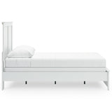 Bostwick Shoals White Queen Panel Bed with Mirrored Dresser, Chest and 2 Nightstands - Ornate Home