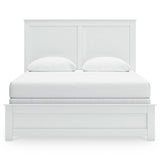 Bostwick Shoals White Queen Panel Bed with Mirrored Dresser, Chest and 2 Nightstands - Ornate Home