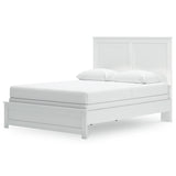Bostwick Shoals White Queen Panel Bed with Mirrored Dresser, Chest and 2 Nightstands - Ornate Home