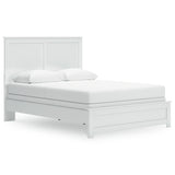 Bostwick Shoals White Queen Panel Bed with Mirrored Dresser, Chest and 2 Nightstands - Ornate Home