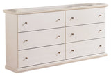 Bostwick Shoals White Six Drawer Dresser - Ornate Home