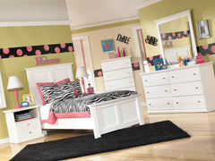 Bostwick Shoals White Twin Panel Bed, Chest and Nightstand - Ornate Home