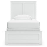 Bostwick Shoals White Twin Panel Bed, Dresser, Mirror and Nightstand - Ornate Home