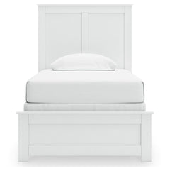 Bostwick Shoals White Twin Panel Bed, Dresser, Mirror and Nightstand - Ornate Home