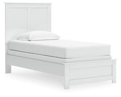 Bostwick Shoals White Twin Panel Bed, Dresser, Mirror and Nightstand - Ornate Home