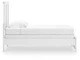Bostwick Shoals White Twin Panel Bed, Dresser, Mirror and Nightstand - Ornate Home