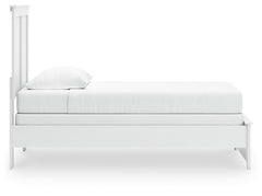 Bostwick Shoals White Twin Panel Bed, Dresser, Mirror and Nightstand - Ornate Home