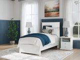 Bostwick Shoals White Twin Panel Bed, Dresser, Mirror and Nightstand - Ornate Home