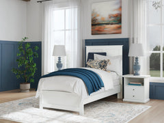 Bostwick Shoals White Twin Panel Bed, Dresser, Mirror and Nightstand - Ornate Home