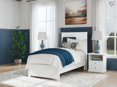Bostwick Shoals White Twin Panel Bed, Dresser and Mirror - Ornate Home
