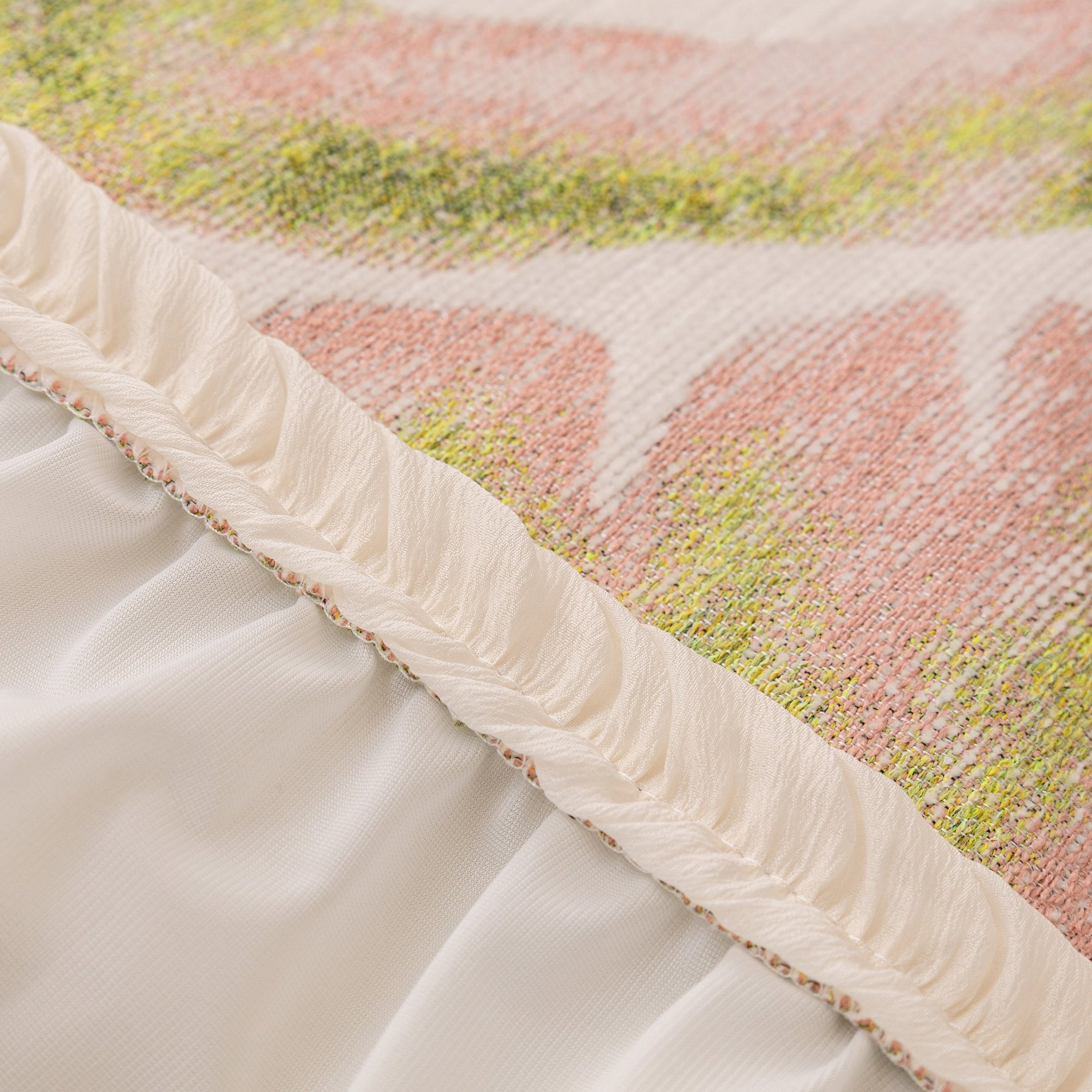 Botanical Sofa Cover with Chiffon Skirt, Floral Couch Throw Blanket for All-Season - Ornate Home