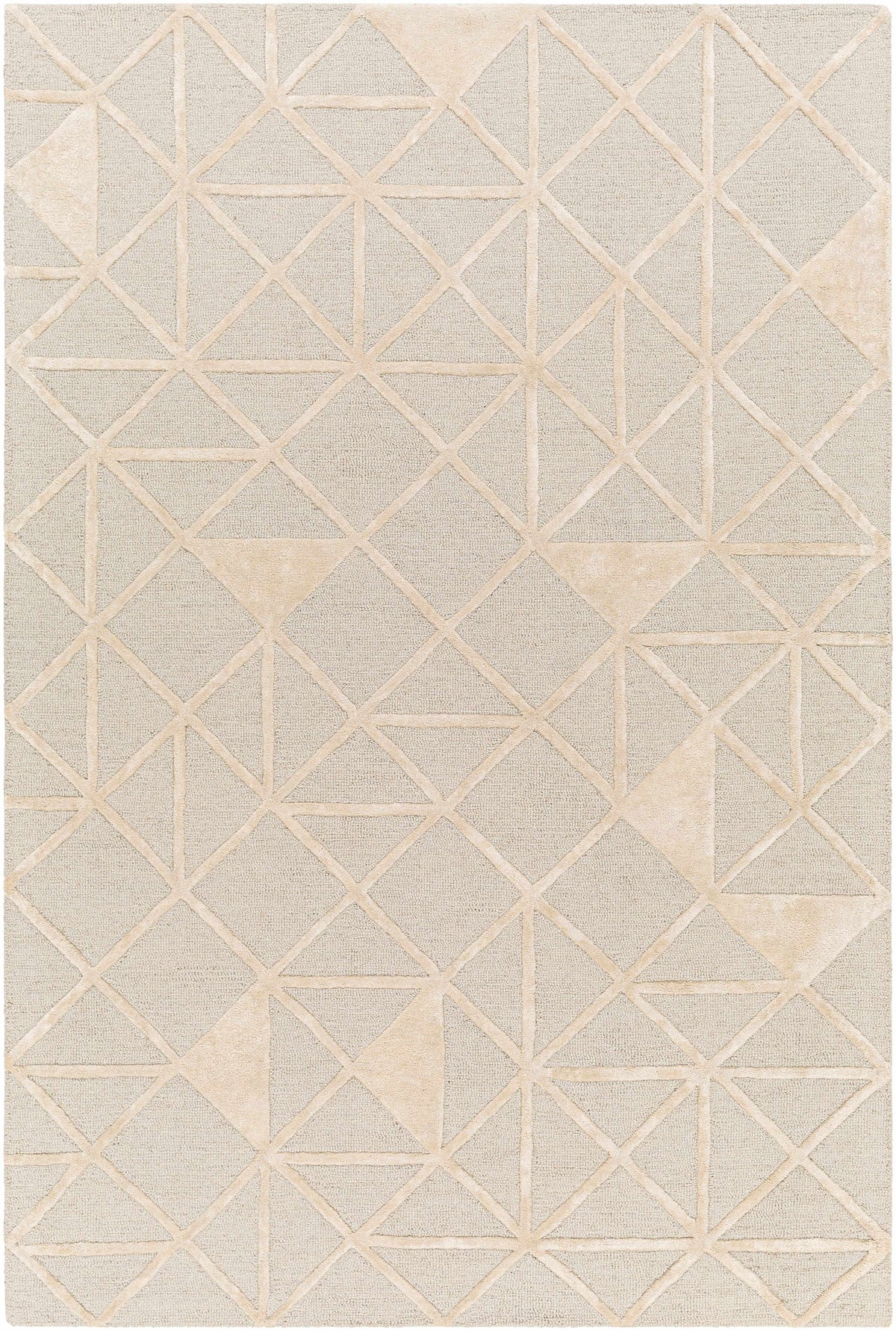 Botiu Blue Geometric Hand Tufted Wool Area Rug - Clearance - Ornate Home