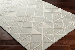Botiu Blue Geometric Hand Tufted Wool Area Rug - Clearance - Ornate Home
