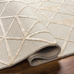 Botiu Blue Geometric Hand Tufted Wool Area Rug - Clearance - Ornate Home