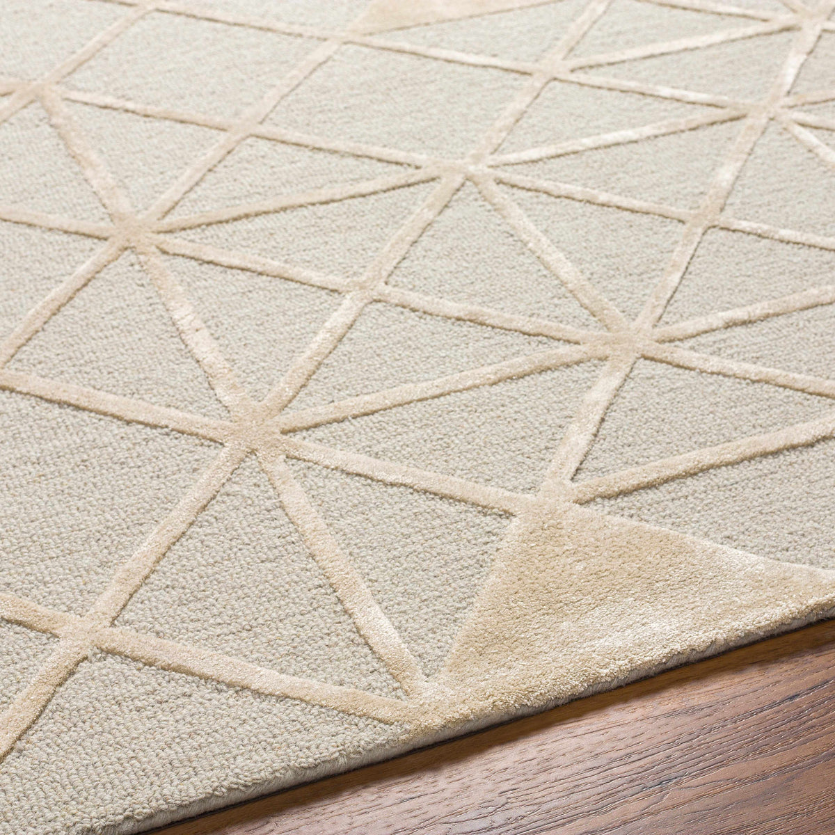 Botiu Blue Geometric Hand Tufted Wool Area Rug - Clearance - Ornate Home