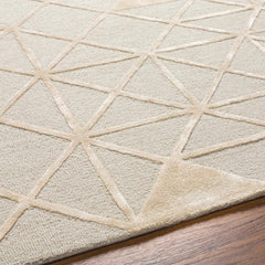 Botiu Blue Geometric Hand Tufted Wool Area Rug - Clearance - Ornate Home
