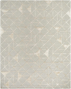 Botiu Blue Geometric Hand Tufted Wool Area Rug - Clearance - Ornate Home