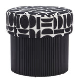 Boto Black & White Storage Ottoman - Ornate Home