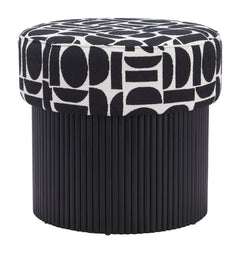Boto Black & White Storage Ottoman - Ornate Home
