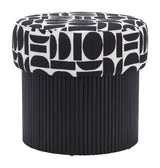 Boto Black & White Storage Ottoman - Ornate Home