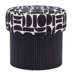 Boto Black & White Storage Ottoman - Ornate Home