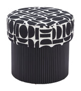 Boto Black & White Storage Ottoman - Ornate Home