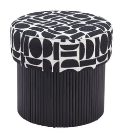 Boto Black & White Storage Ottoman - Ornate Home