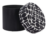 Boto Black & White Storage Ottoman - Ornate Home