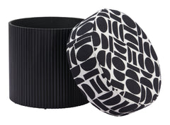 Boto Black & White Storage Ottoman - Ornate Home