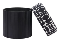 Boto Black & White Storage Ottoman - Ornate Home