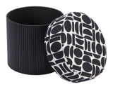 Boto Black & White Storage Ottoman - Ornate Home