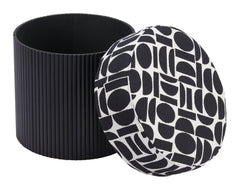 Boto Black & White Storage Ottoman - Ornate Home