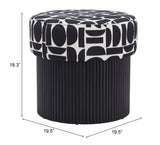 Boto Black & White Storage Ottoman - Ornate Home