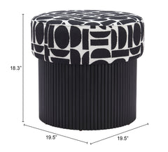 Boto Black & White Storage Ottoman - Ornate Home