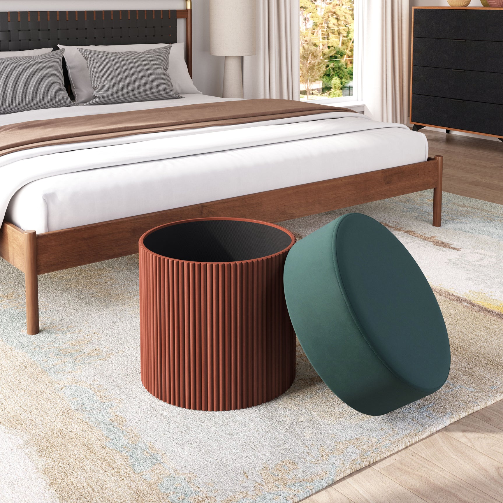 Boto Green Storage Ottoman - Ornate Home