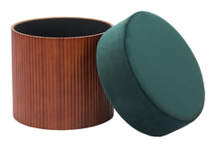 Boto Green Storage Ottoman - Ornate Home