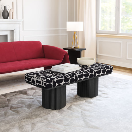 Botoia Black & White Bench - Ornate Home
