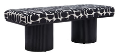 Botoia Black & White Bench - Ornate Home