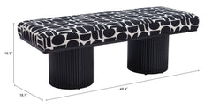 Botoia Black & White Bench - Ornate Home
