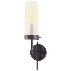 Bougeoir Gray I Metal Cylindrical Glass Shade Wall Sconce - Ornate Home