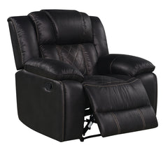 Boulder Ebony Fabric Gliding Reclining Chair - Ornate Home