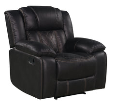 Boulder Ebony Fabric Gliding Reclining Chair - Ornate Home